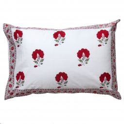 Janvi Reversible Pillow Case - Red